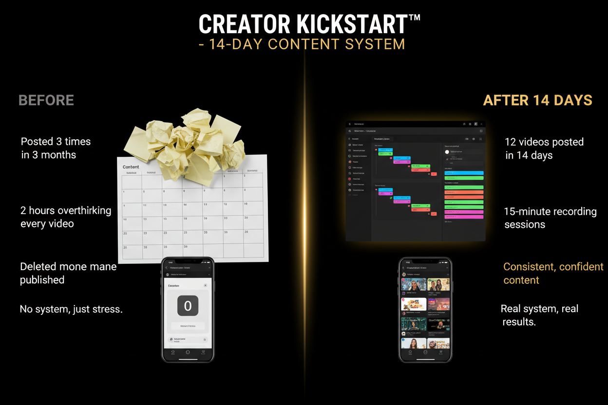 Creator Kickstart Before/After Transformation