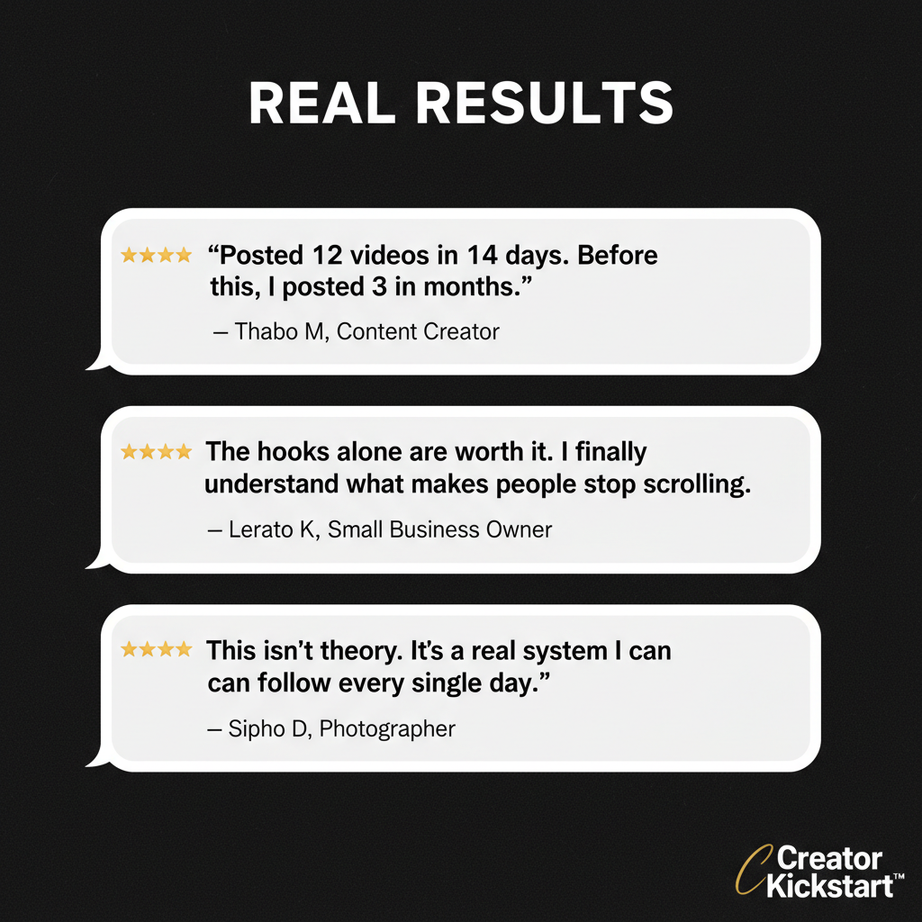 Creator Kickstart Testimonials
