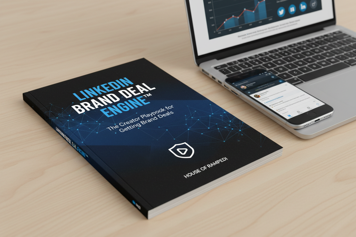 LinkedIn Brand Deal Engine Desk Scene Mockup