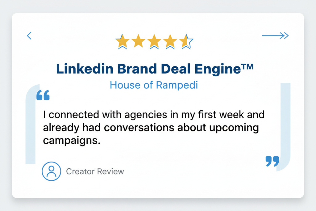 LinkedIn Brand Deal Engine Testimonial Card