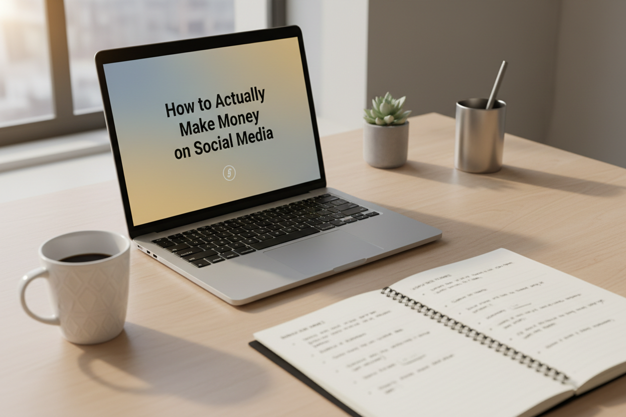 okay thats amazing, but on the laptop it should be an ebook that has the title - how t actually make money on social media