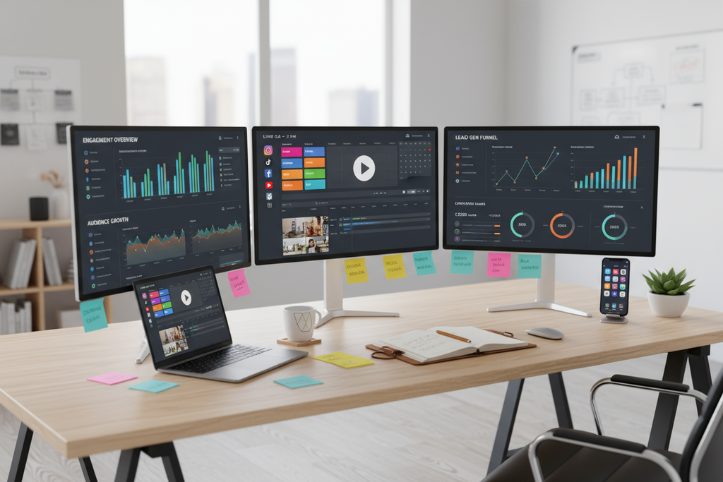 social media manager, leads, content, videos, scheduling